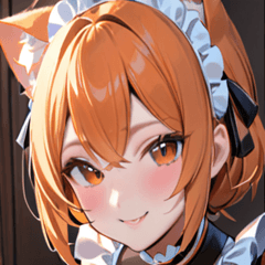 [LINEスタンプ] 猫耳のオレンジ髪 ＆ 元気な笑顔0