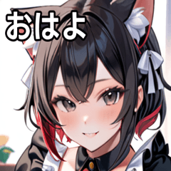 [LINEスタンプ] 猫耳のツートンカラー ＆ いたずらな笑顔