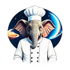 [LINEスタンプ] 宇宙料理人 エレファント・竹本