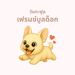 [LINEスタンプ] ワンだふる｜フレンチブルドッグ【タイ語】