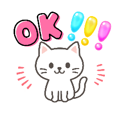 [LINEスタンプ] 日常挨拶使いやすい白猫さんスタンプ