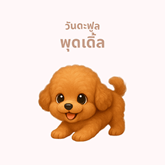 [LINEスタンプ] ワンだふる｜トイプードル【タイ語】