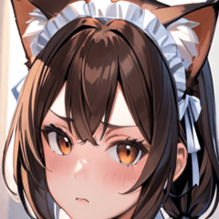 [LINEスタンプ] 猫耳の茶髪 ＆ 心配そうな顔0