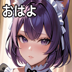 [LINEスタンプ] 猫耳の紫髪 ＆ 誘惑的な表情