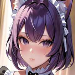 [LINEスタンプ] 猫耳の紫髪 ＆ 誘惑的な表情0