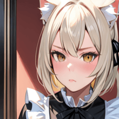 [LINEスタンプ] 猫耳のプラチナブロンド ＆ 不貞腐れた顔0
