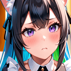 [LINEスタンプ] 猫耳のグラデーションヘア ＆ 満足げな表情0