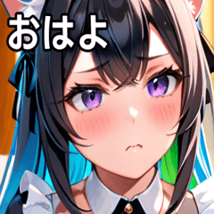 [LINEスタンプ] 猫耳のグラデーションヘア ＆ 満足げな表情
