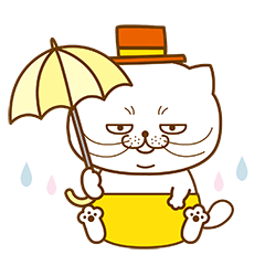 [LINEスタンプ] デカねこスタンプ3雨の日