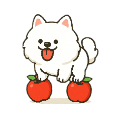 [LINEスタンプ] りんごとポメラニアン