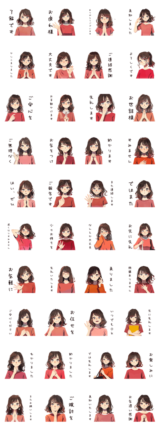 無難な女性の敬語返信♡日常のスタンプ詳細