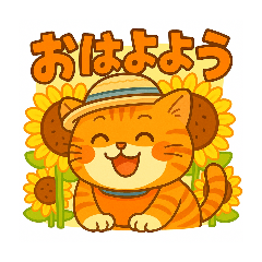[LINEスタンプ] ひまわりと麦わら銀太