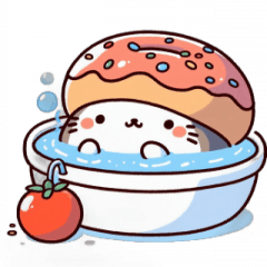 [LINEスタンプ] お風呂猫 リラックス
