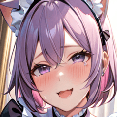 [LINEスタンプ] 猫耳のラベンダー色の髪 ＆ 嬉し涙0