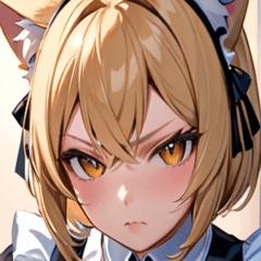 [LINEスタンプ] 猫耳の金髪 ＆ 決意を固めた表情0