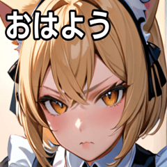 [LINEスタンプ] 猫耳の金髪 ＆ 決意を固めた表情