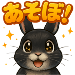 [LINEスタンプ] 黒ウサギのキラキラメッセージ