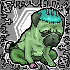[LINEスタンプ] アンデッド動く⚰️フラン犬_毎日使える日常