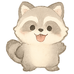 [LINEスタンプ] もちふわアライグマ MochiRacco