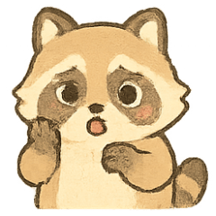 [LINEスタンプ] ふわふわアライグマ ラスクロン