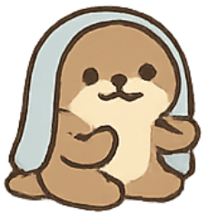[LINEスタンプ] ねむねむカワウソブランケット