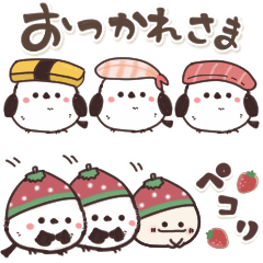 [LINEスタンプ] まるいやつらとトリさんとおいしいもの