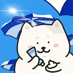 [LINEスタンプ] しろいわんこCleverのなつたび