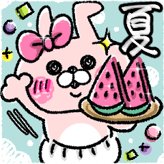 [LINEスタンプ] うさりかちゃん【♥Summer*夏*♥】