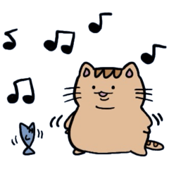 [LINEスタンプ] ちょっと可愛い猫と魚