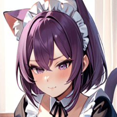 [LINEスタンプ] 猫耳の紫髪 ＆ 見下すようなドヤ顔0