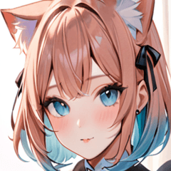 [LINEスタンプ] 猫耳のパステルグラデヘア＆夢見心地な表情0