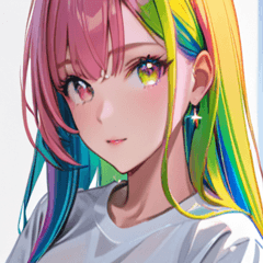 [LINEスタンプ] 虹色の髪の少女0