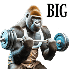 [LINEスタンプ] 筋トレ☆ゴリラ【BIG】