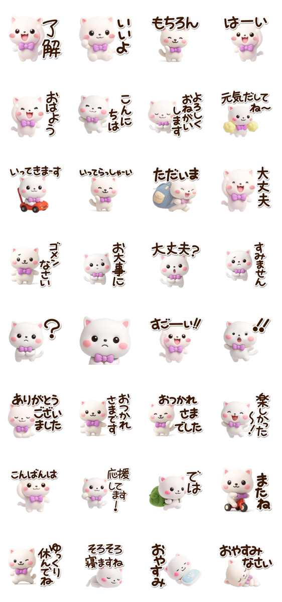 シロネコすたんぷ☆3Dのスタンプ詳細
