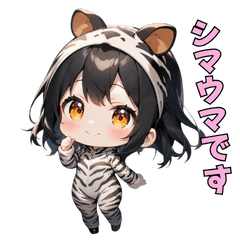 [LINEスタンプ] シマシマしまうまガール