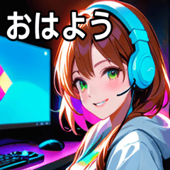 [LINEスタンプ] ゲーミング女子1