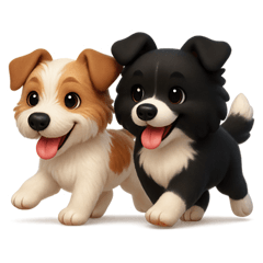 [LINEスタンプ] ジャックラッセルテリアとボーダーコリー
