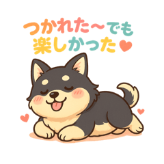 [LINEスタンプ] 黒柴ナナちゃんと遊園地