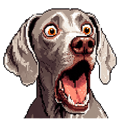 [LINEスタンプ] 言葉なしでワイマラナーのリアクション