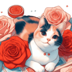[LINEスタンプ] 美しい猫とバラのスタンプ