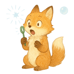 [LINEスタンプ] シャボン玉キツネ
