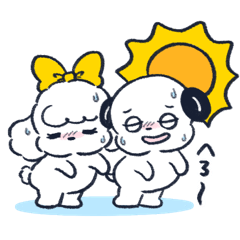 [LINEスタンプ] いぬづかさんともこみちゃん(夏)