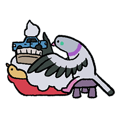 [LINEスタンプ] 鳩にはトラブル無用 3
