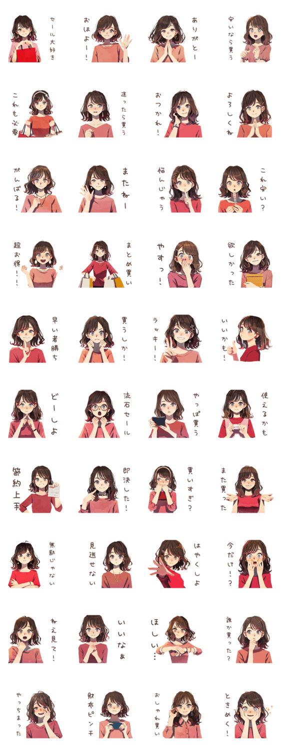 セールに弱い★ちょうどいい女性のスタンプ詳細