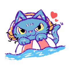 [LINEスタンプ] nekonotami夏休み