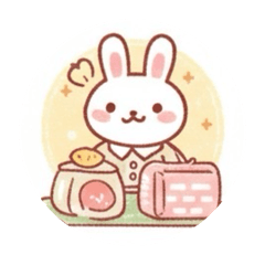 [LINEスタンプ] うさぎのもぐもぐデイズ