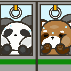 [LINEスタンプ] どっちもパンダ！！ 第35弾 動く夏スタンプ