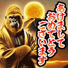 [LINEスタンプ] ✨再販【飛び出す】黄金イケメンゴリラ