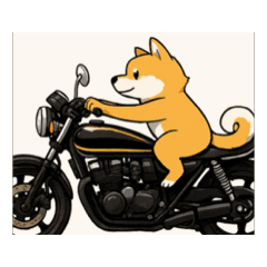 [LINEスタンプ] 芝犬のツーリング