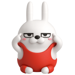 [LINEスタンプ] BIG擦れうさぎ 3D 2
